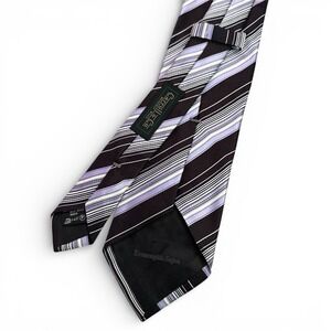 Ermenegildo Zegna Men's 100%‎ Silk Striped Purple Tie